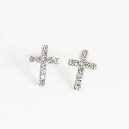 Narelle Pave Cross Stud Waterproof Earrings