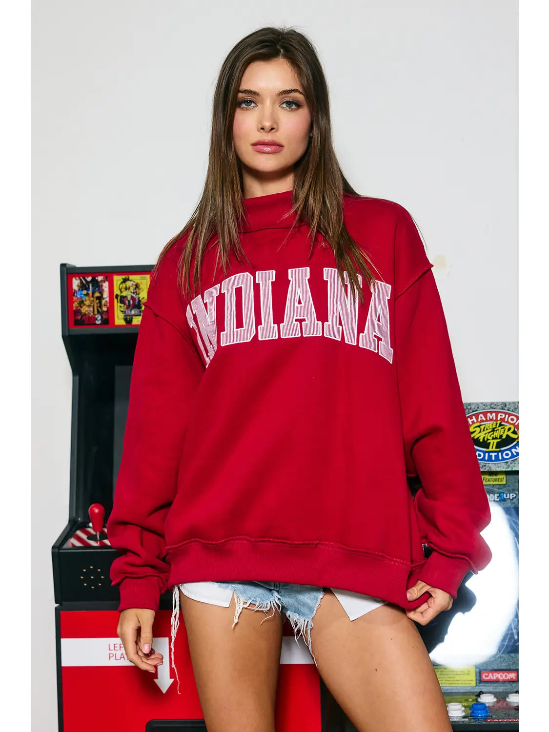 Indiana Stripe Embroidered Sweatshirt