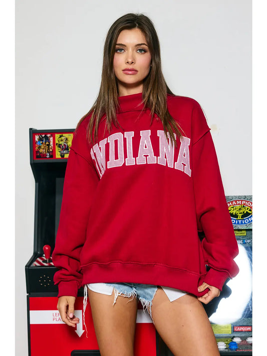 Indiana Stripe Embroidered Sweatshirt