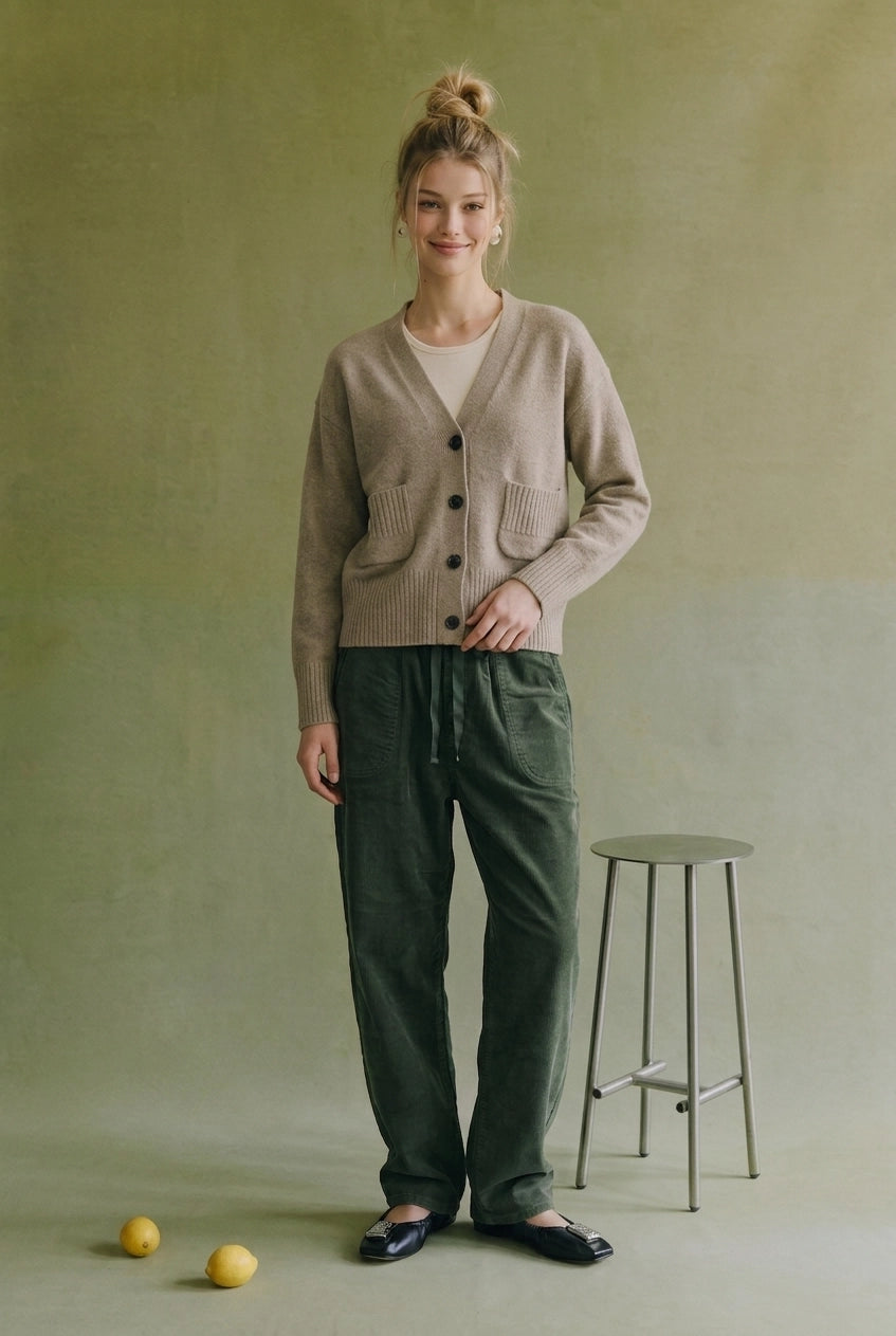 Corduroy Relaxed Drawstring Pants