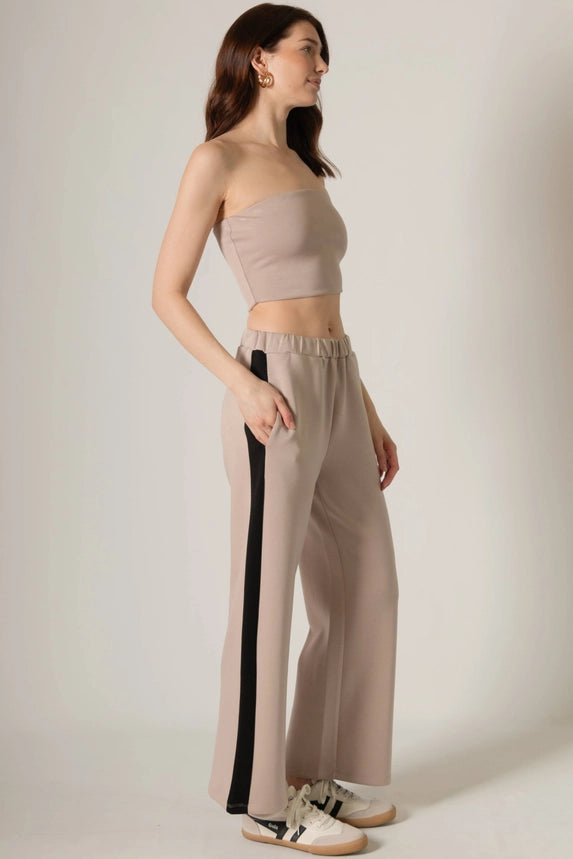 Butter Modal Side Stripe Wide Leg Pants