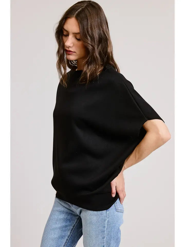 Short Sleeve Scuba Oversized Top