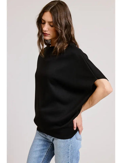 Short Sleeve Scuba Oversized Top