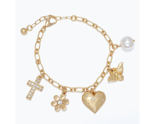 Golden Links with Charms Bracelet