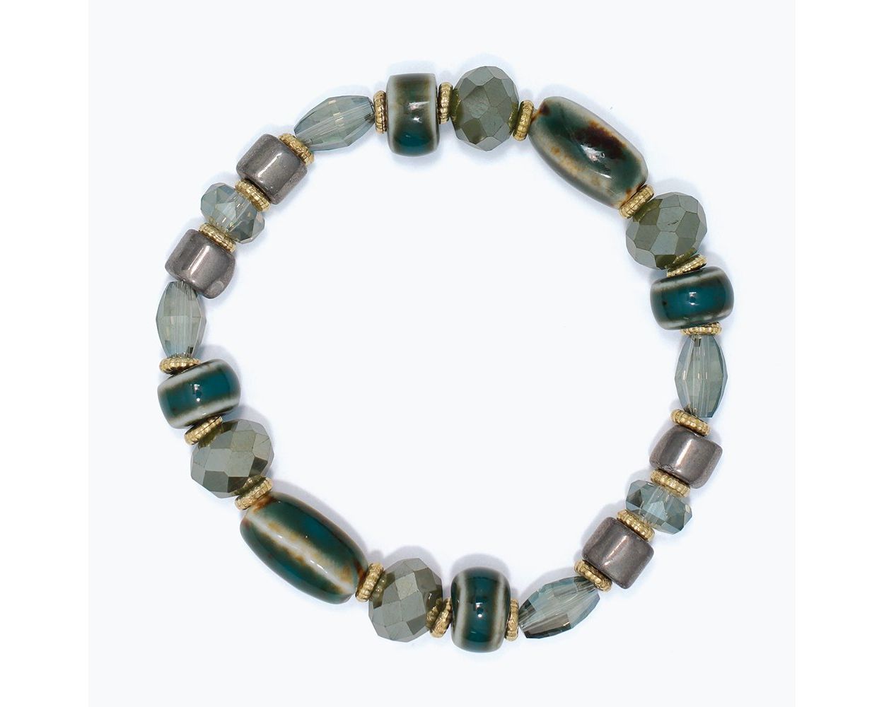 Green Ceramic Crystal Bracelet