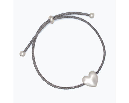 Silver Heart Slate Blue Bracelet