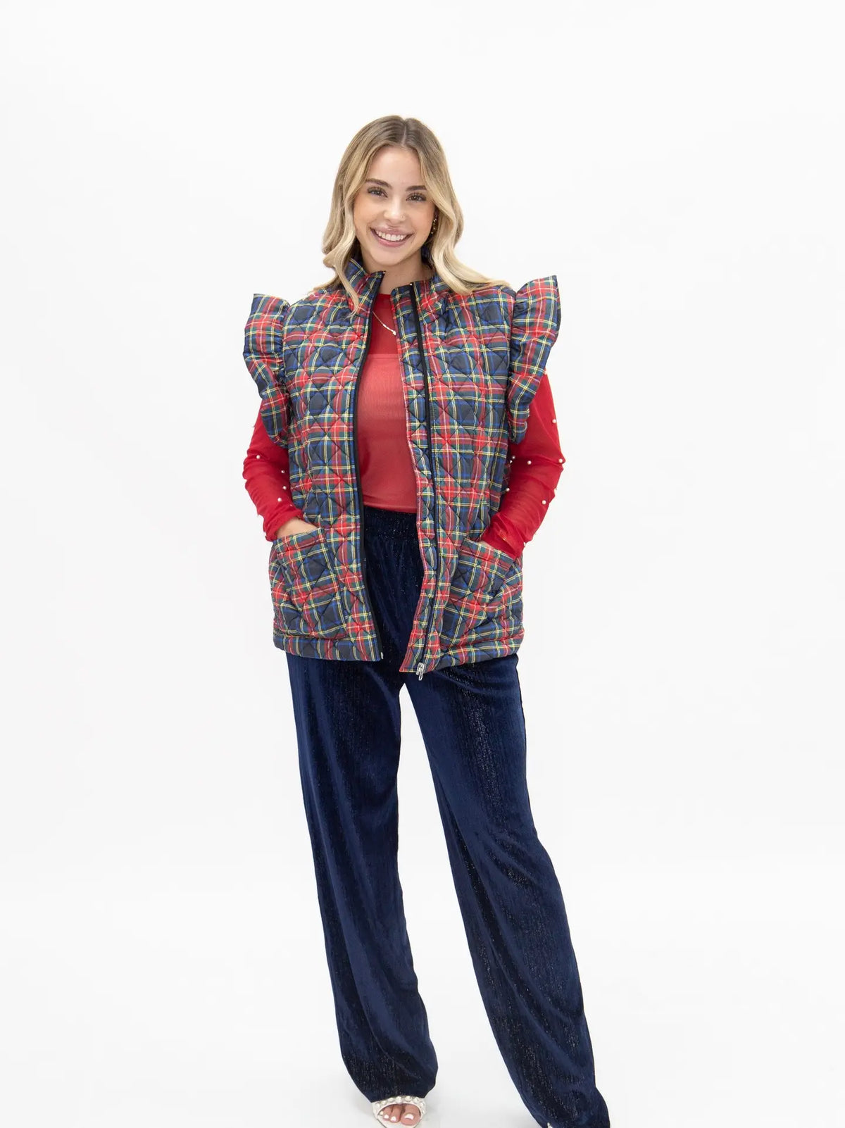 Plaid Puffer Vest