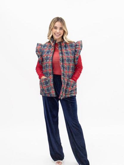 Plaid Puffer Vest