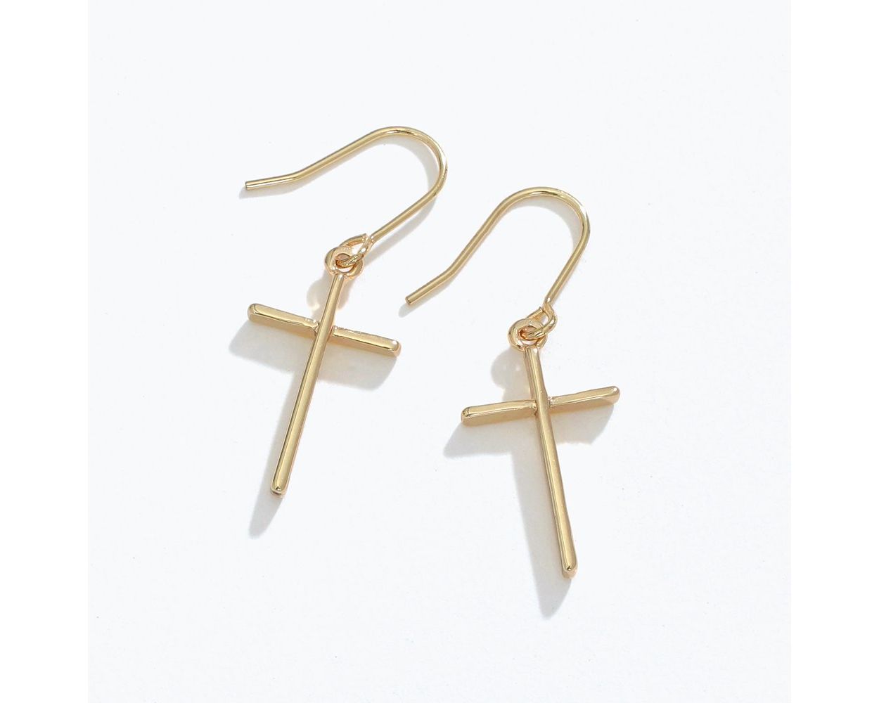 Classic Gold Cross Earrings