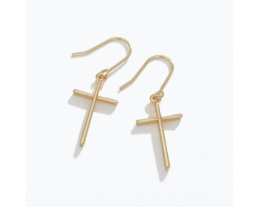Classic Gold Cross Earrings