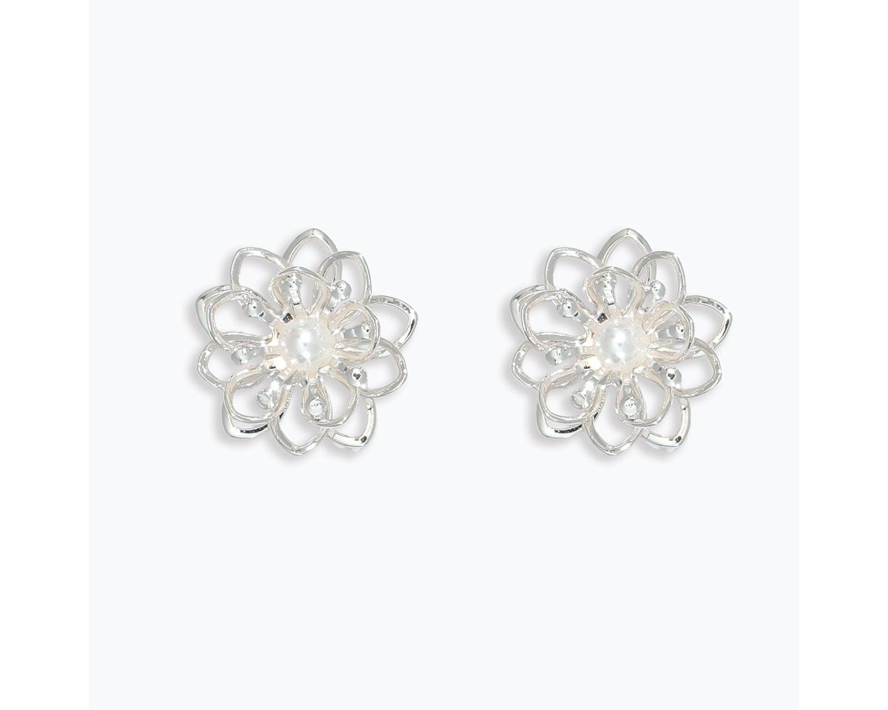 Flower with Pearl Earrings
