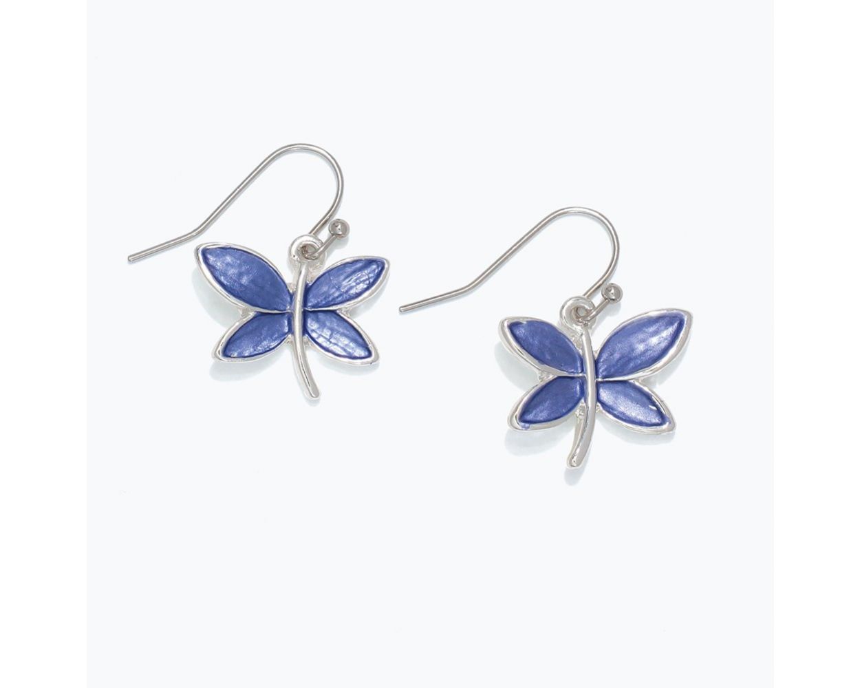 Blue Enamel Butterfly Earrings