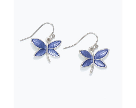 Blue Enamel Butterfly Earrings