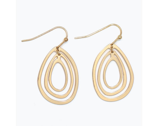 Polished Gold Drop Earrings