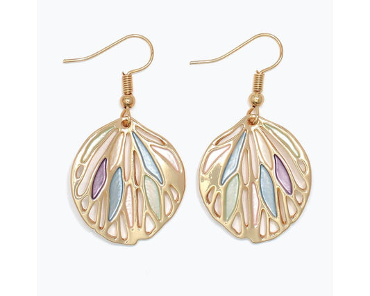 Multicolor Gold Cutout Earrings