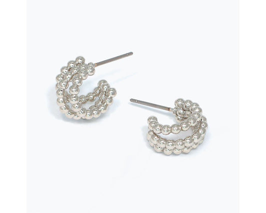 Small Beaded Hoop Earrings