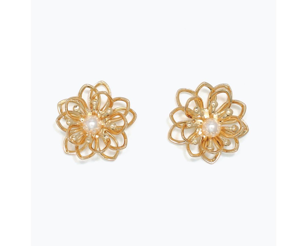 Flower with Pearl Earrings