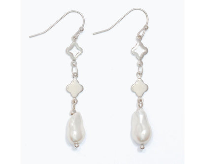 Clover with Pearl Drop Earrings