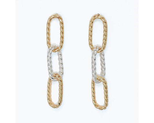 Two Tone Linked Rope Earrings