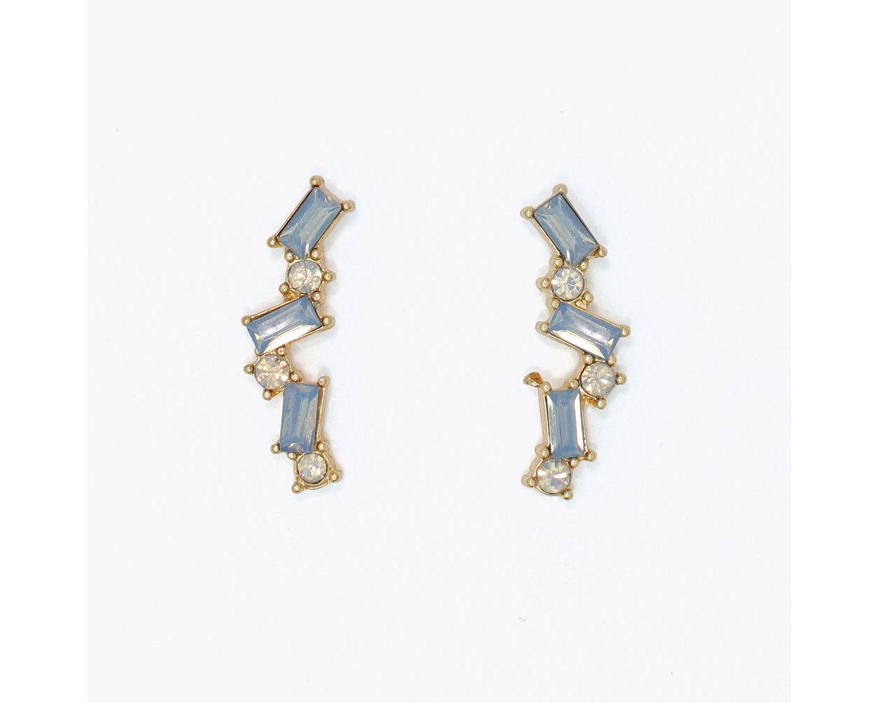 Milky Blue Crystal Drop Earrings
