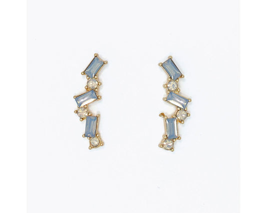 Milky Blue Crystal Drop Earrings
