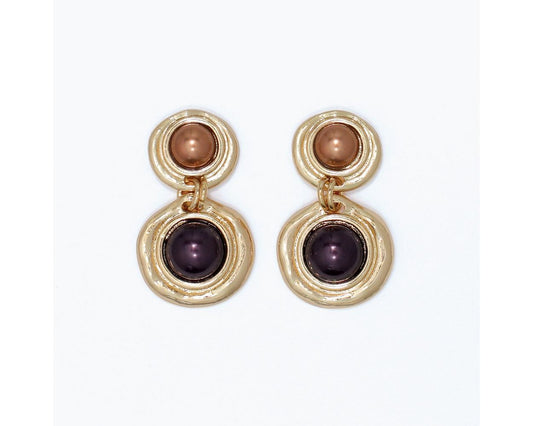 Gold Drop Brown Shade Earrings