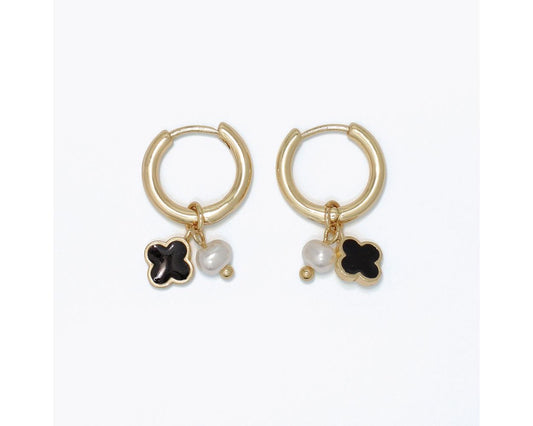 Black Clover Charm Earrings