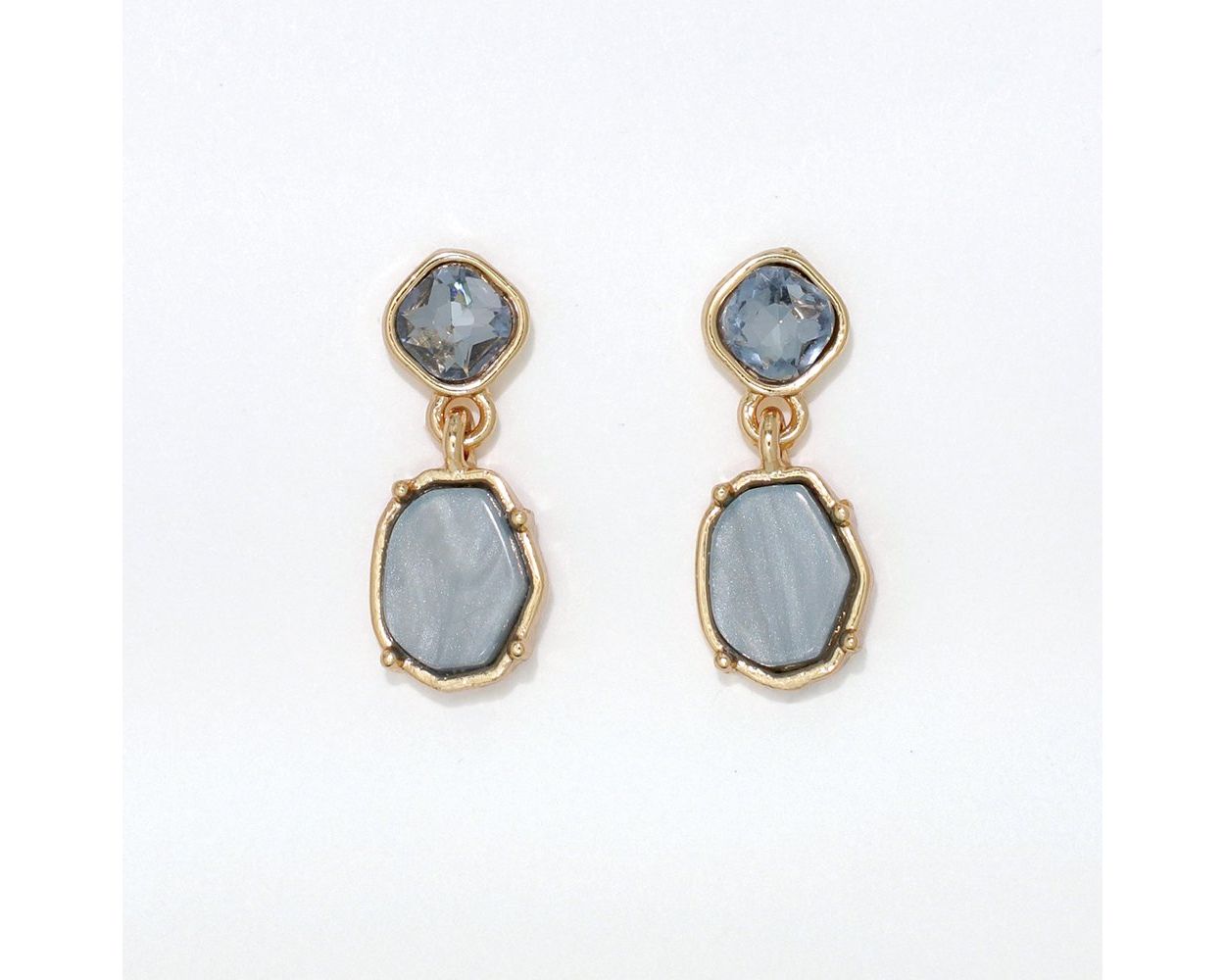 Dusty Blue Crystal Earrings