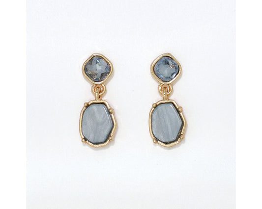 Dusty Blue Crystal Earrings