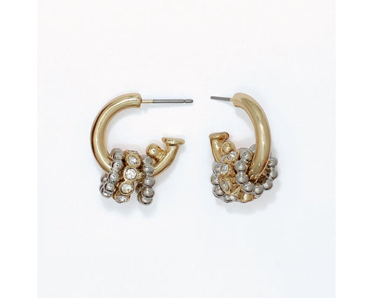 Twotone Gold Hoop Earrings