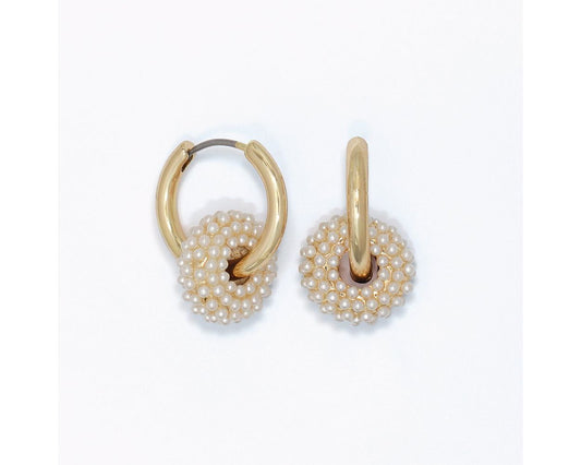 Huggie Pearl Ring Earrings