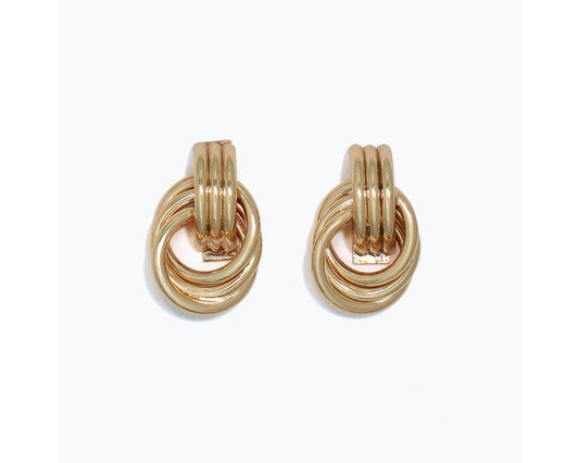 Polished Gold Knot Earrings