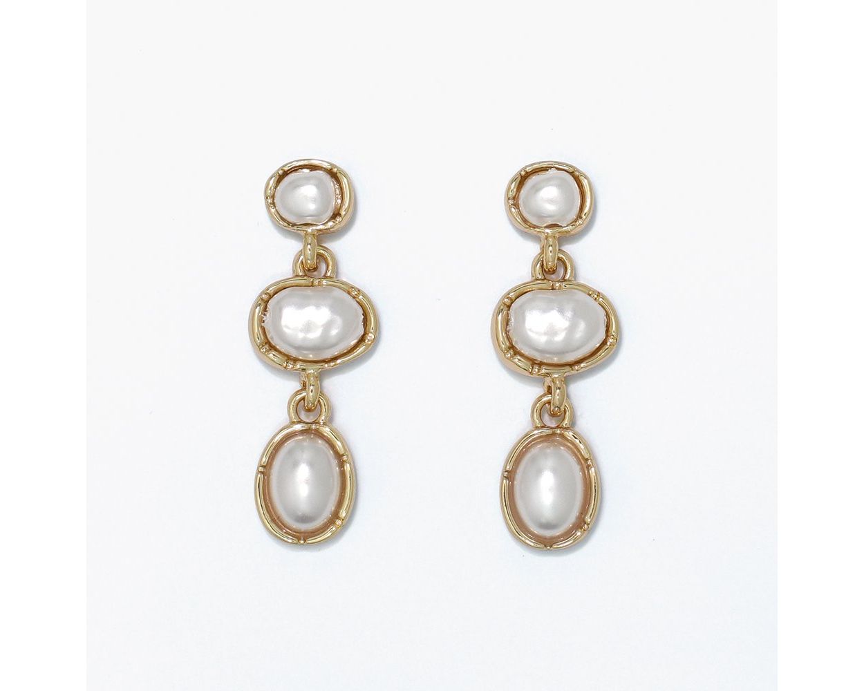 Pearl Drop Gold Earrings