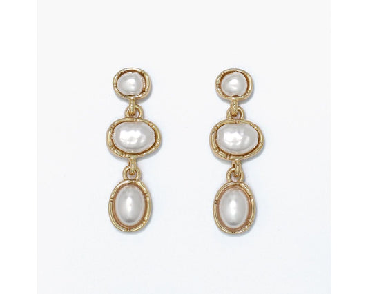 Pearl Drop Gold Earrings