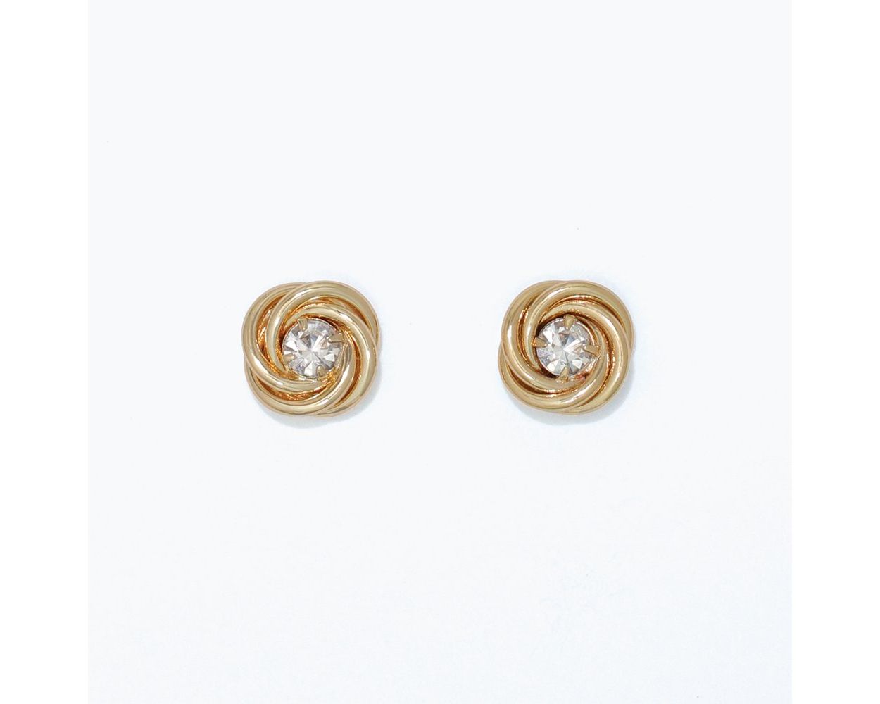 Gold Twist Crystal Earrings