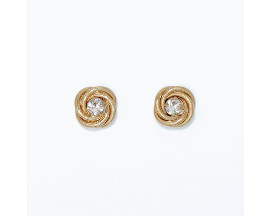 Gold Twist Crystal Earrings