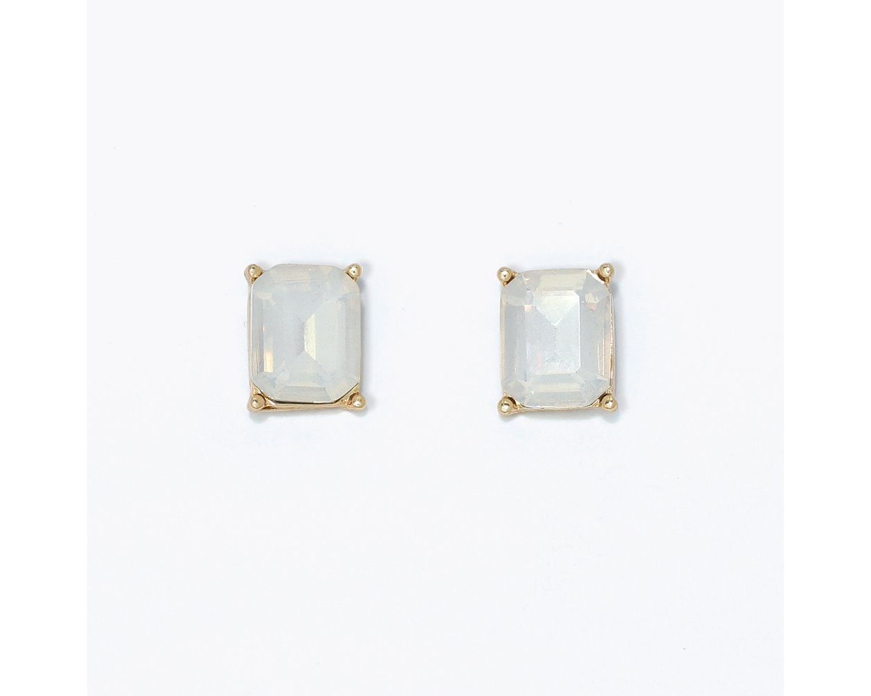 Winter White Crystal Gold Earrings