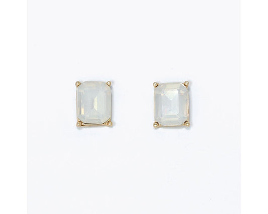 Winter White Crystal Gold Earrings