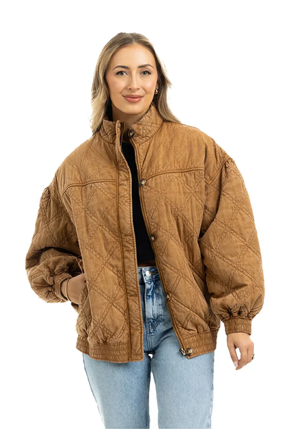 Luxe Garment Washed Oversized Jacket