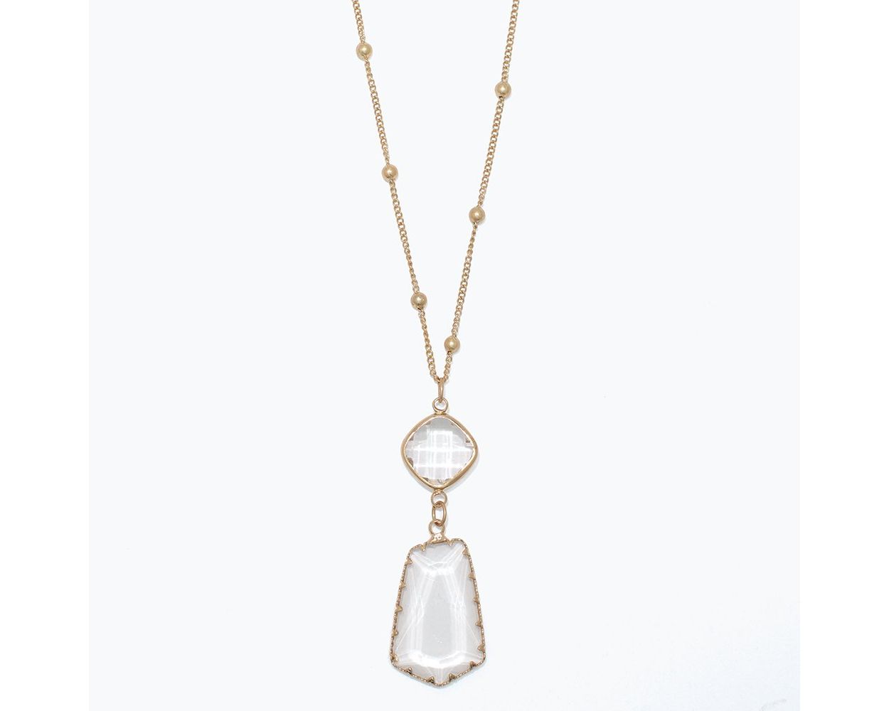Stationed Gold with Crystals Necklace