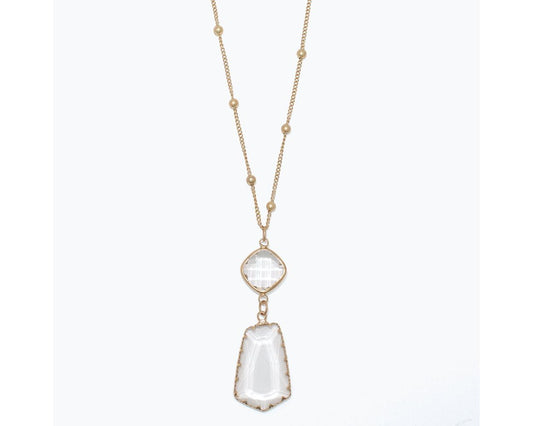 Stationed Gold with Crystals Necklace