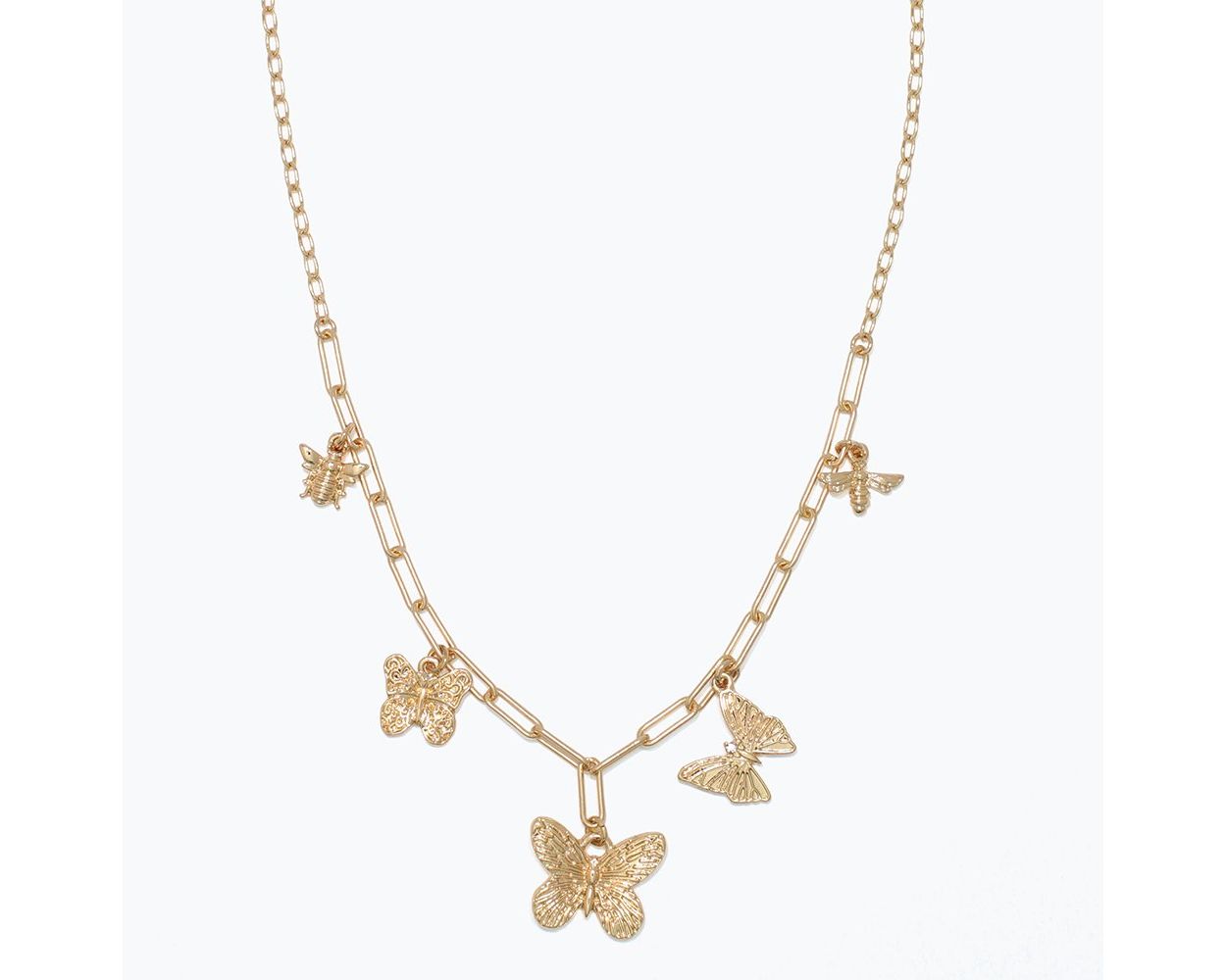 Gold Butterfly Charm Necklace
