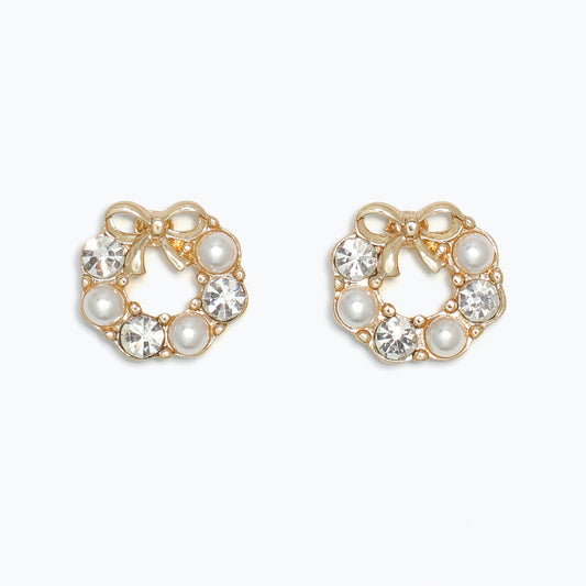 Crystal Pearl Wreath Earrings