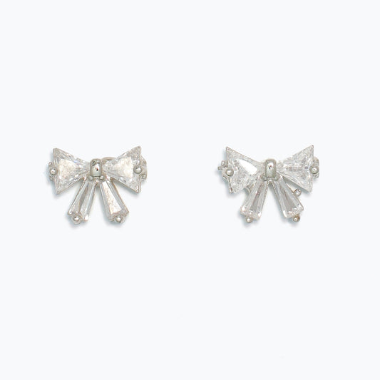 Sparkling CZ Bow Earrings
