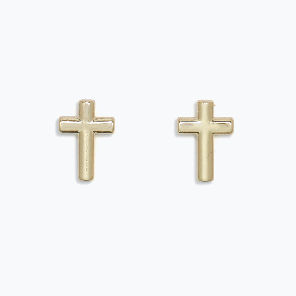 Classic Gold Cross Earrings