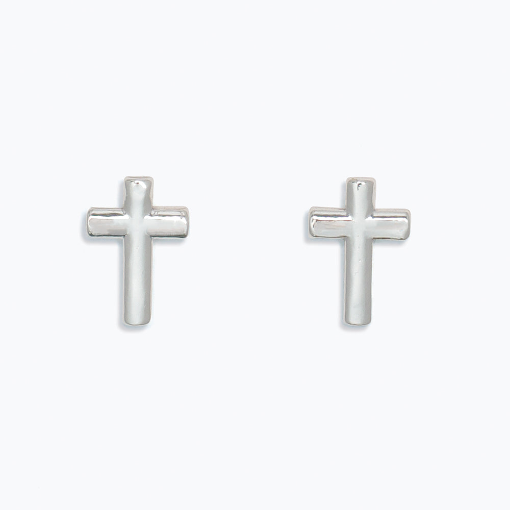 Classic Silver Cross Earrings