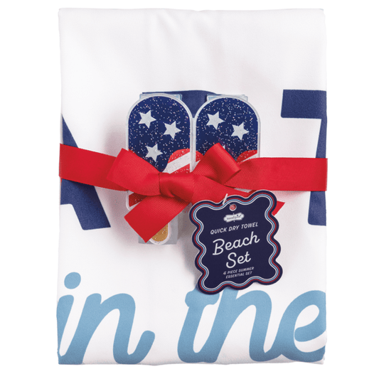 Red Americana Quick Dry Beach Towel Set