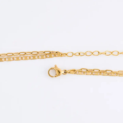 Narelle Waterproof Genuine Apatite & Agate Double Row Beaded Dainty Necklace