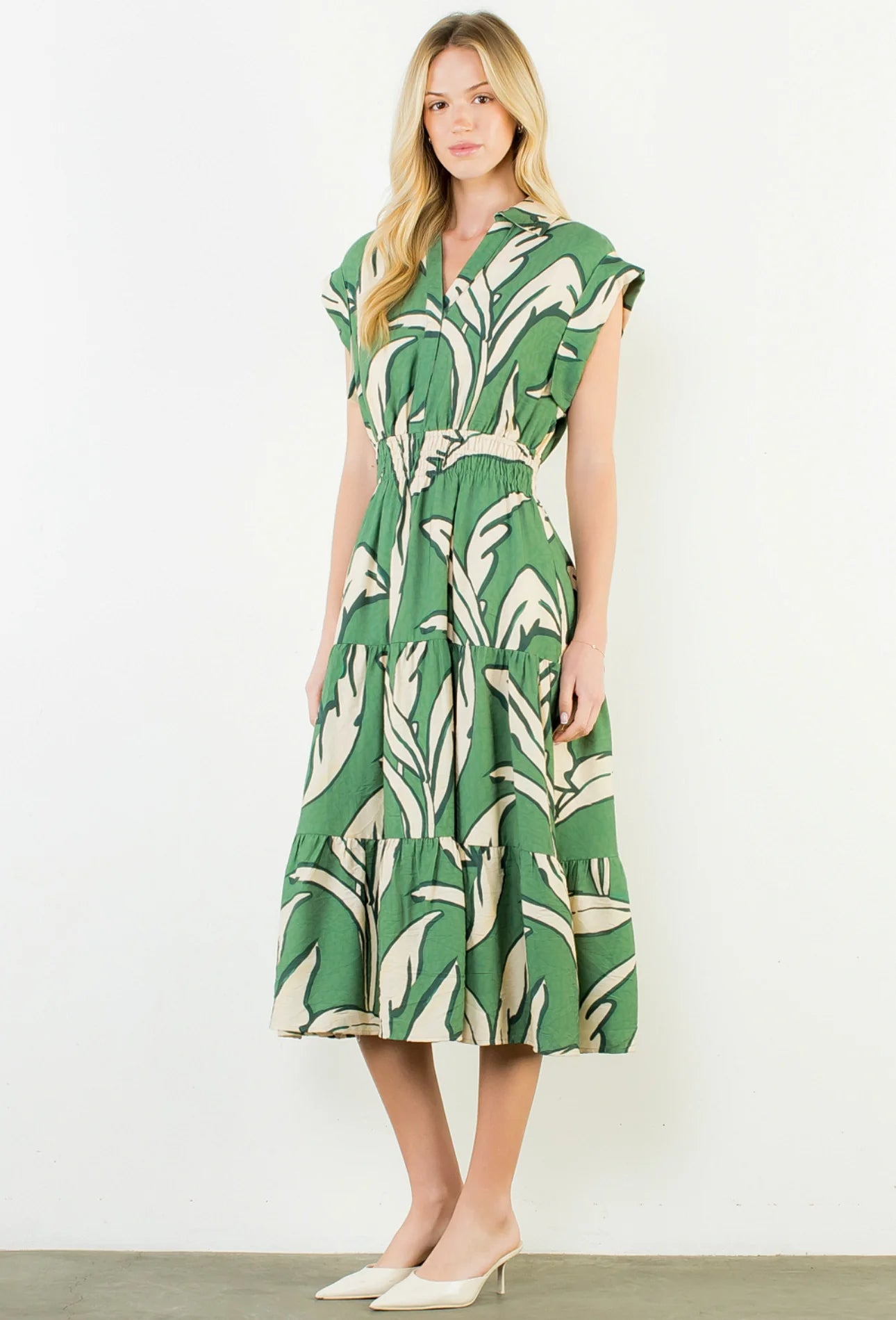 Jenna Short Sleeve Pattern Print Dress