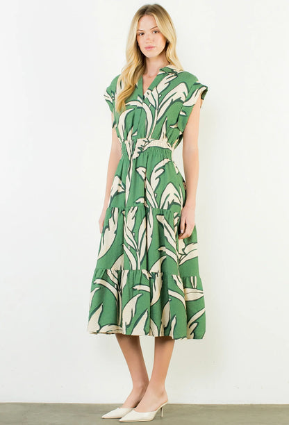 Jenna Short Sleeve Pattern Print Dress